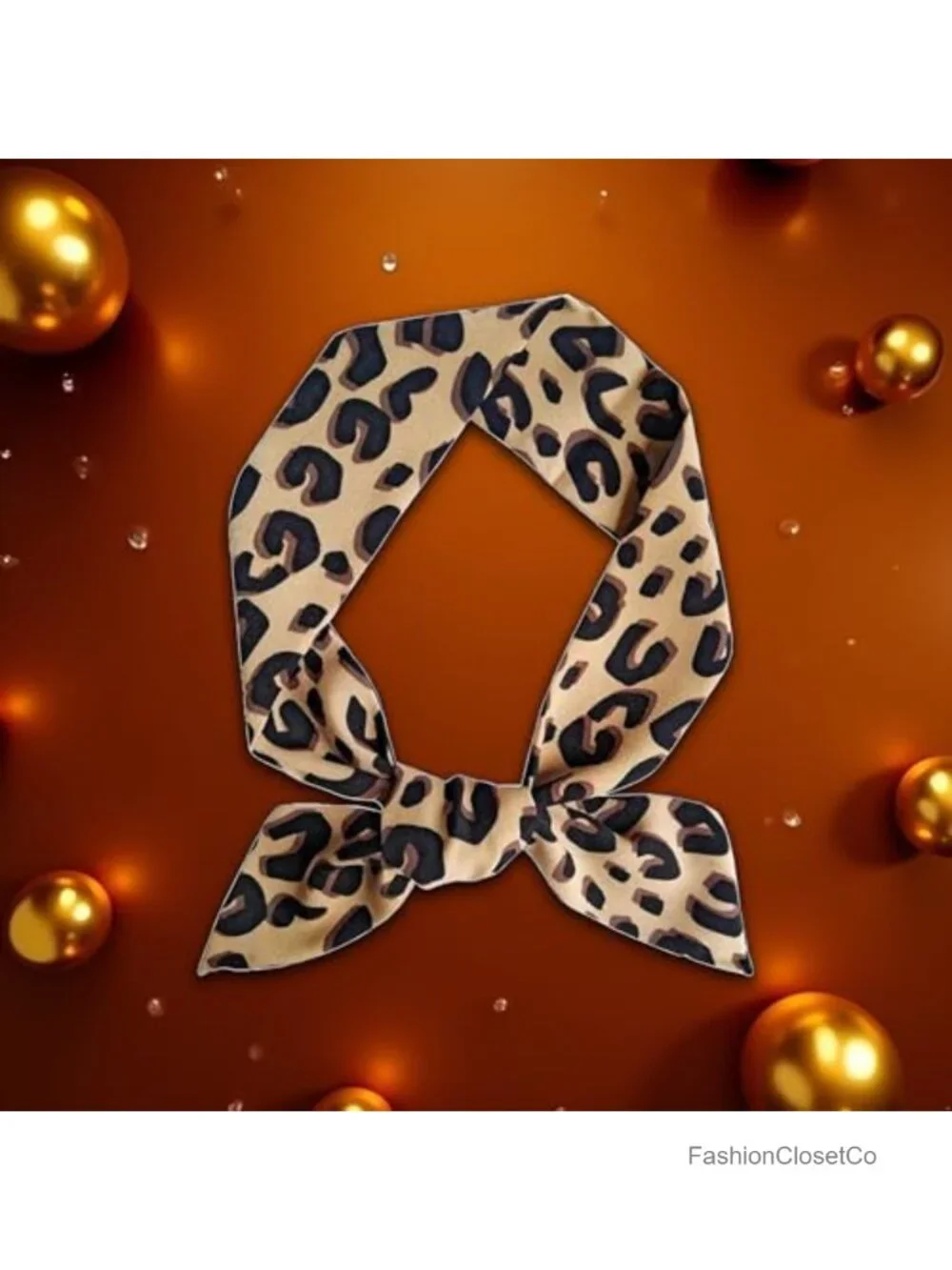 Leopard Print Skinny Scarf Multi-Use Neck Tie Hair Accessory